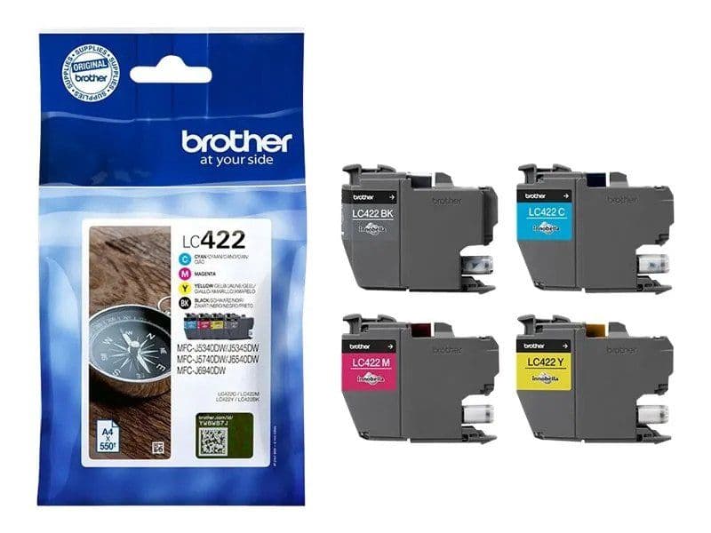 Brother LC422VAL, 550 sivua, 550 sivua, 4 kpl, Monipakkaus