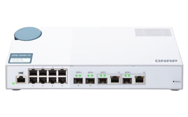 QNAP QSW-M408-2C, Hallittu, L2, 10G Ethernet (100/1000/10000), Täysin kaksipuolinen