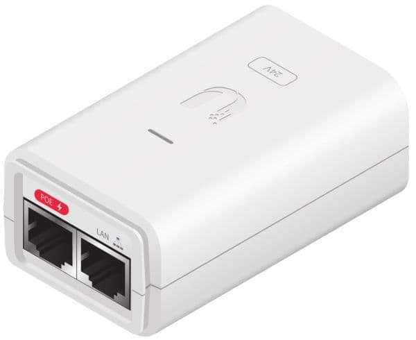 Ubiquiti POE-24-7W-G-WH, Gigabitti Ethernet, 1000 Mbit/s, Valkoinen, 24 V, 100 - 240 V, 50/60 Hz