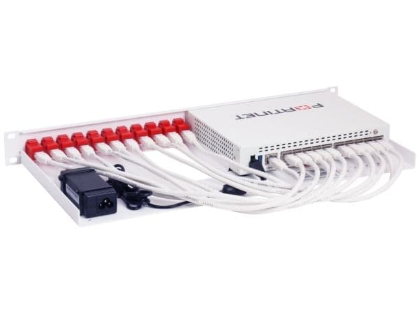 Rackmount.IT RM-FR-T10, Kiinnityskiinnike, Valkoinen, 1U, 0,5 m, FortiGate 60E, 60E-POE, 60E-DSL, 61E, 60F, 61F, 482 mm