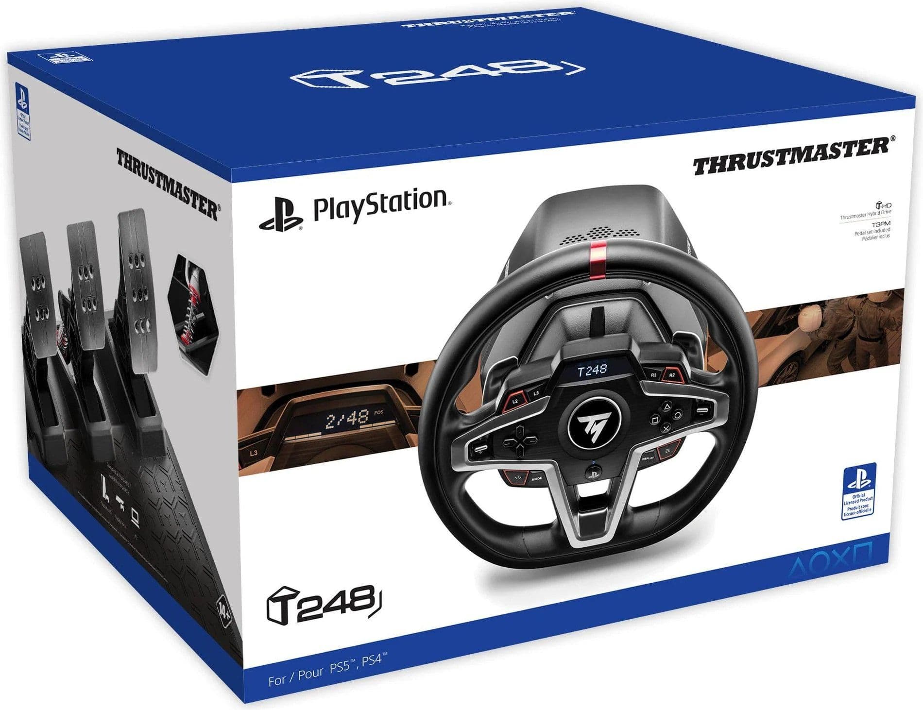 Thrustmaster T248 ohjauspyörä ja poljinsarja - PC, PlayStation 4, PlayStation 5