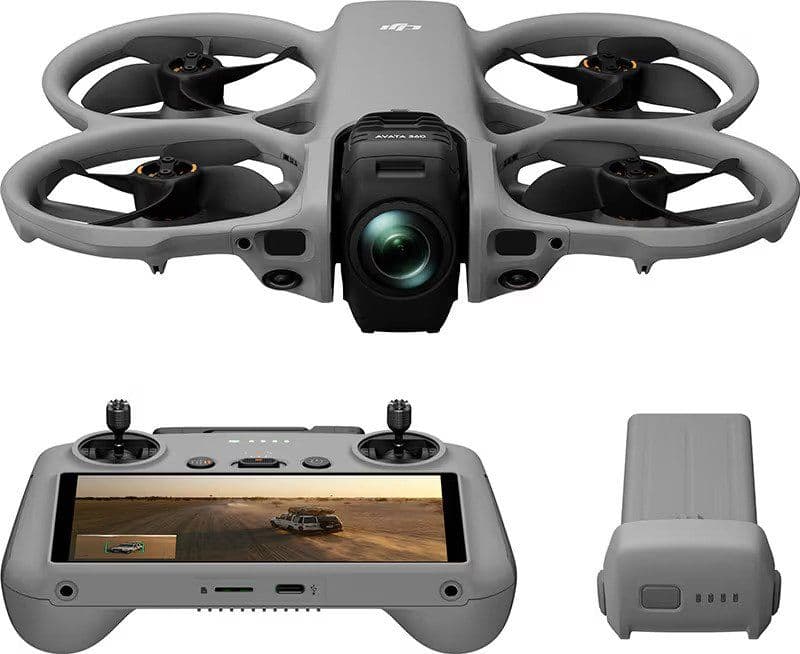DJI Avata 360 ( RC 2), 4 roottoria, 64 MP, 6000 x 3000 pikseliä, 13500 m, 2700 mAh, Harmaa