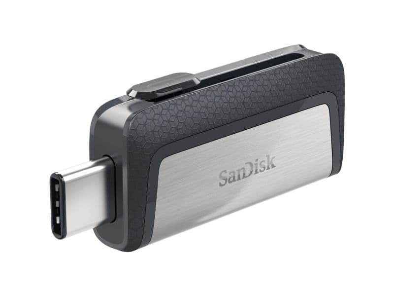 SanDisk Ultra Dual Drive USB Type-C, 32 GB, USB Type-A / USB Type-C, 3.2 Gen 1 (3.1 Gen 1), 150 MB/s, Liuku, Musta, Hopea