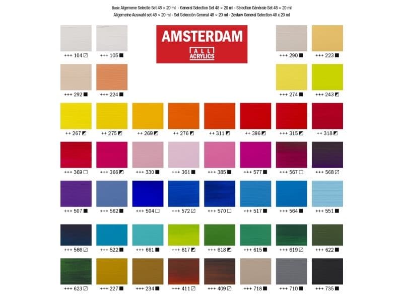 Amsterdam Standard Series Acrylics General Selection Set 48 × 20 ml