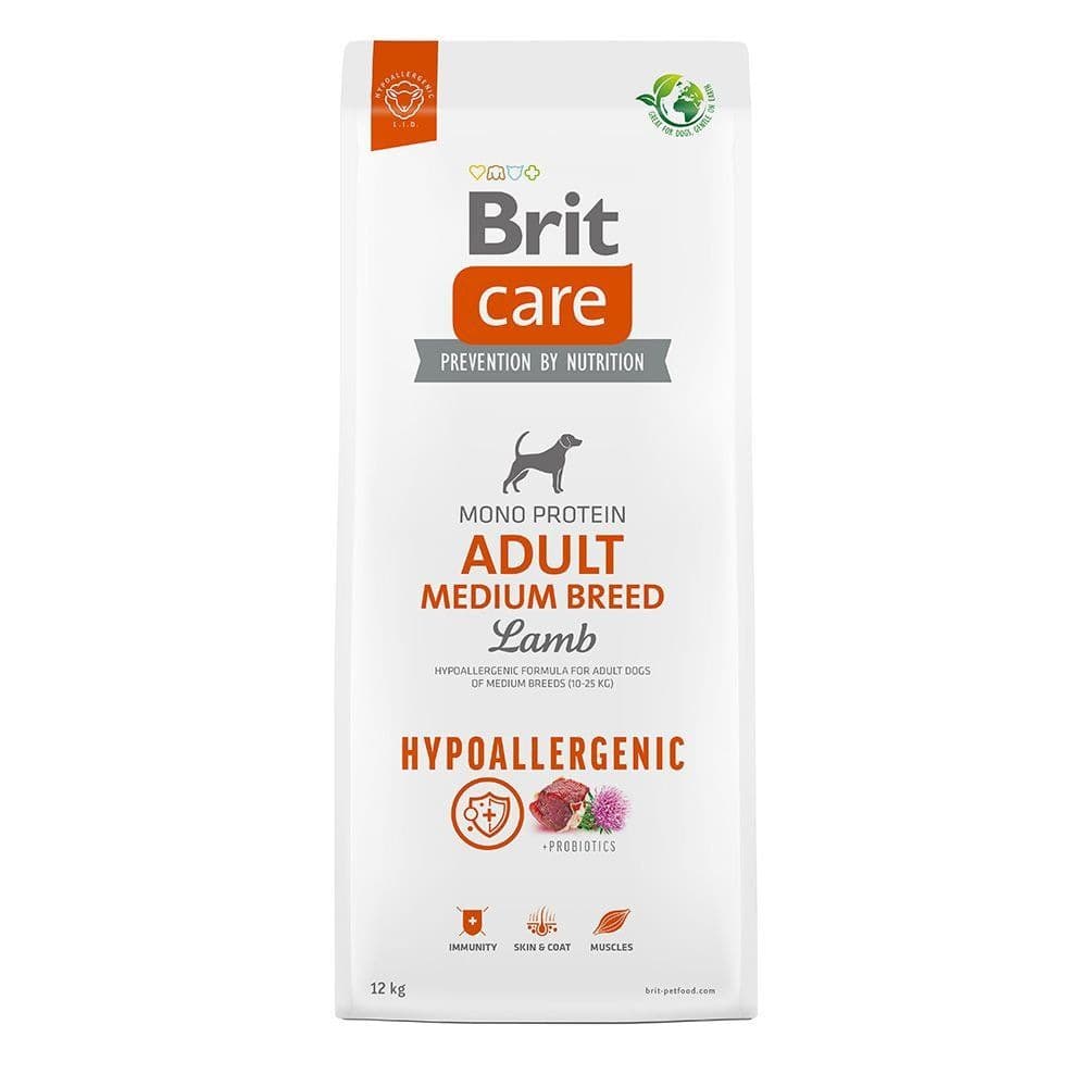 Brit Care Dog Hypoallergenic Adult Medium Breed, Lamb, 12 kg