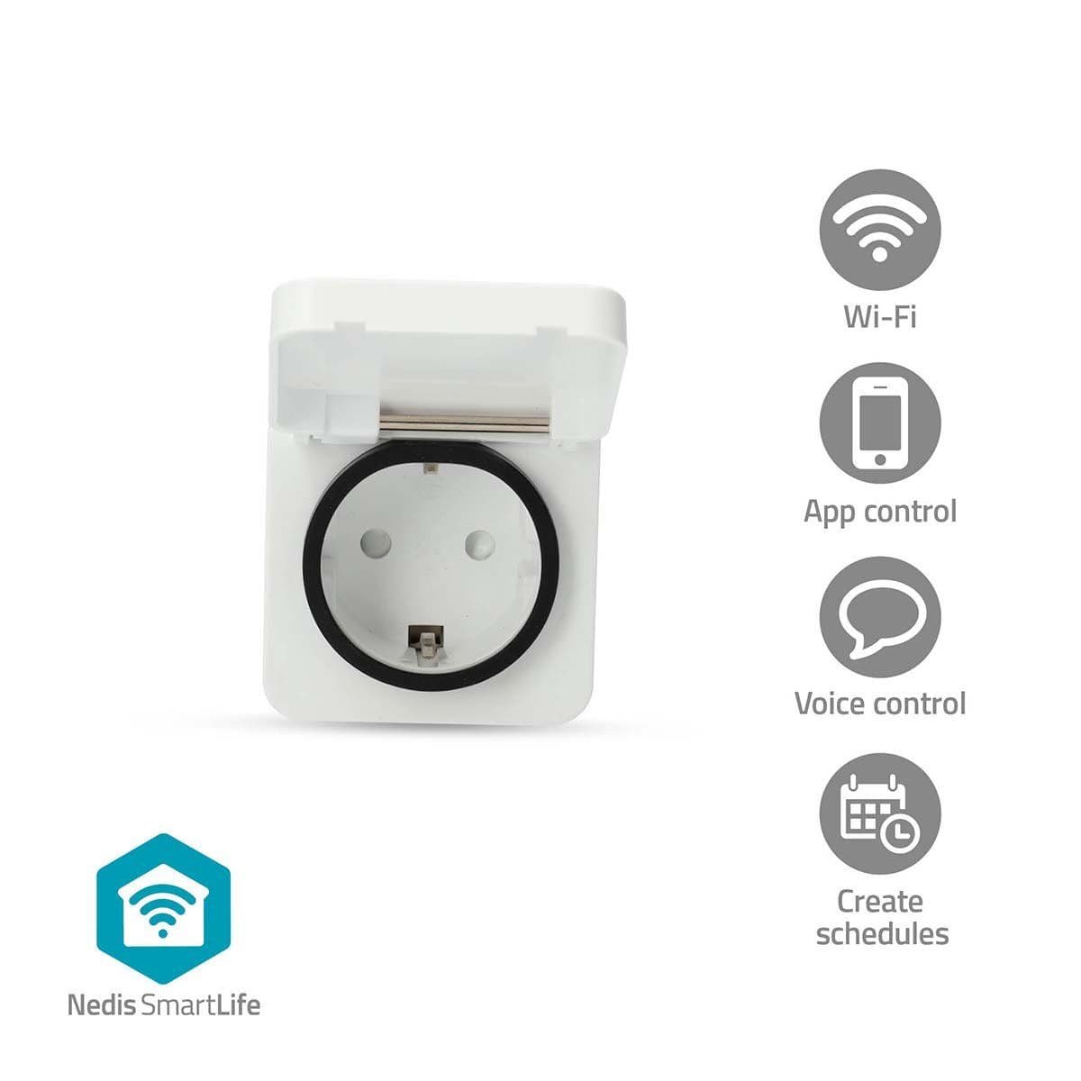 Nedis SmartLife Smart Plug | IP44 | Tehomittari | 3680 W | EU-pistoke | EU-pistoke
