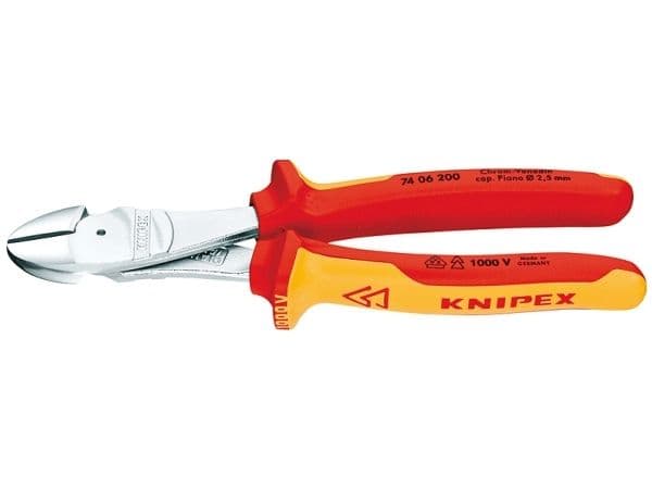 Knipex 74 06 180, Sivuleikkurit, Kromivanadiini-teräs, Muovi, Oranssi, Punainen, 180 mm, 280 g