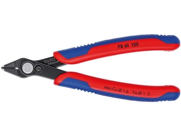 Knipex 78 61 125, Sivuleikkurit, 9 mm, 1,6 mm, Terästä, Muovi, Sininen, Punainen