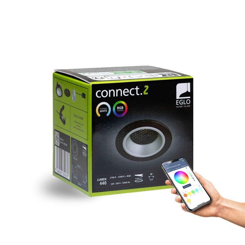EGLO YEBRA-Z UPOTETTU Ø87 RGB/CCT 490LM MUSTA/SI