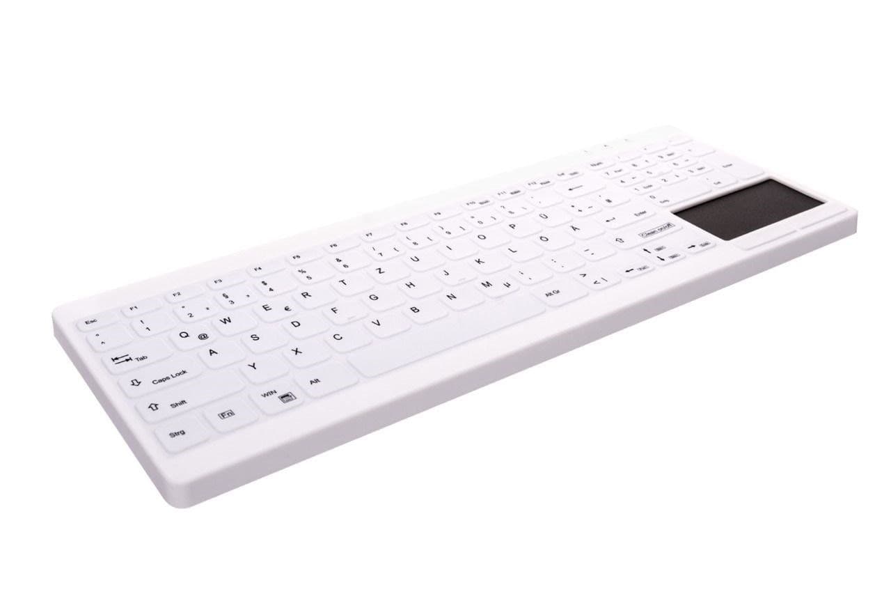 Contour Design Contour Active Key QuickClean Medical Keyboard IP68 Touchpad Compact Wired White PN C7412, Täysikokoinen (100 %), Langallinen, USB, Näppäimen saksikytkin, QWERTY, Valkoinen