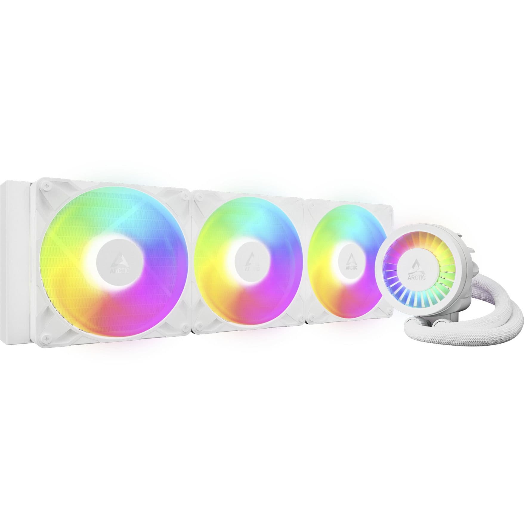 ARCTIC Liquid Freezer III Pro 420 A-RGB (White), All-in-one-nesteenjäähdytin, 14 cm, 400 RPM, 2500 RPM, 186 m³/h, Valkoinen