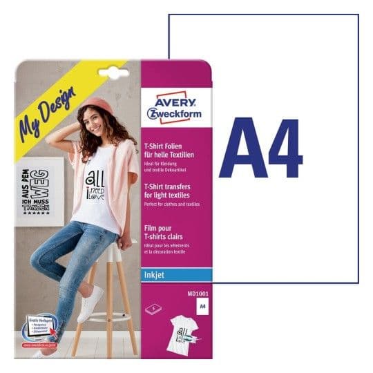 Avery - A4 (210 x 297 mm) 5 ark mønsteroverførsler - A4 (210 x 297 mm) 5 ark mønsteroverførsler
