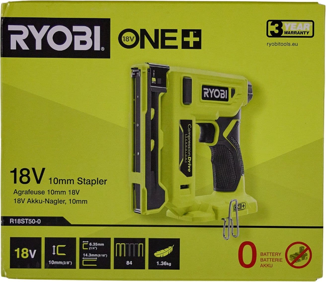 Ryobi R18ST50-0 niittipistooli 18V - SOLO