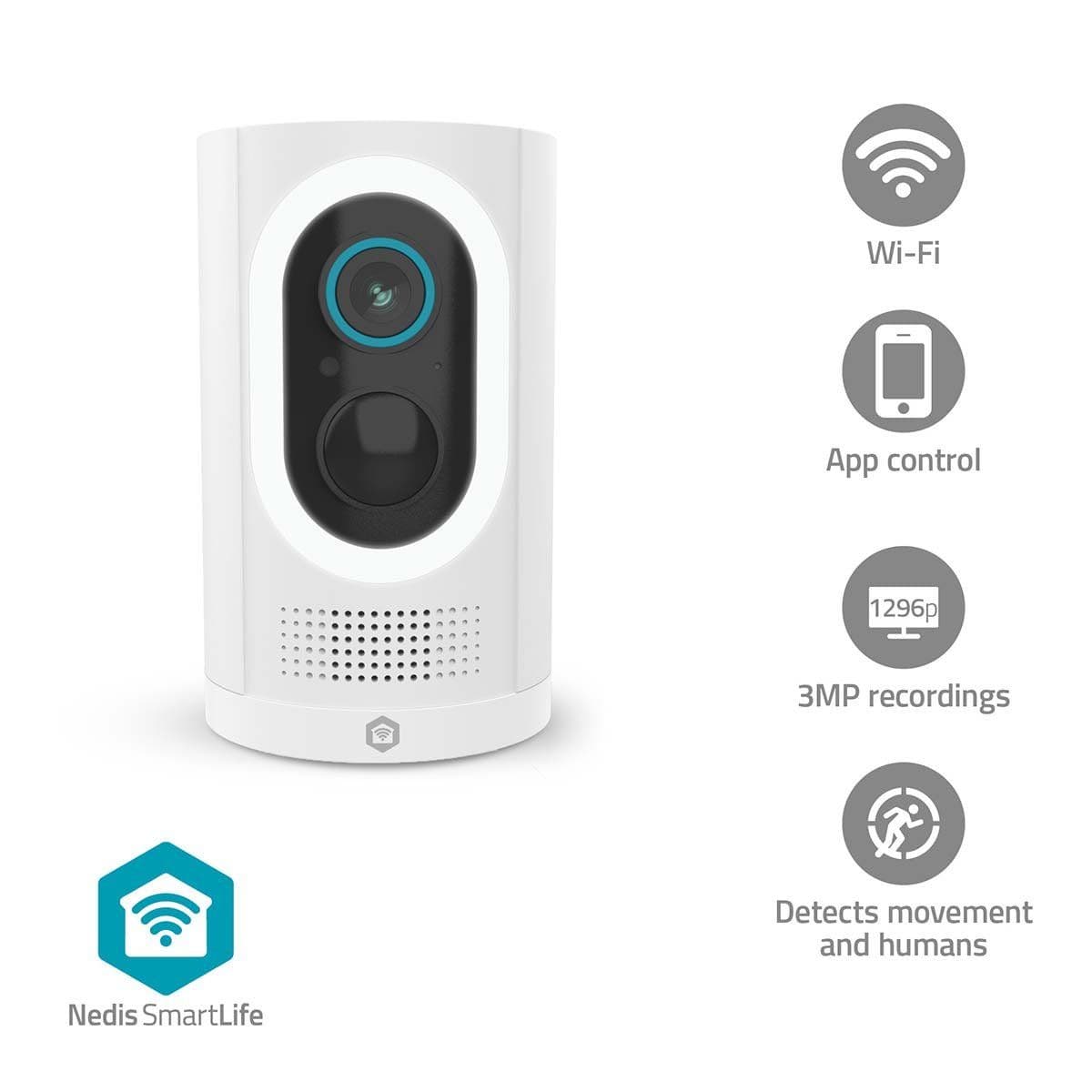 Nedis SmartLife IP-kamera ulkona | Spotlight | 3MP Full HD 1296p | IP65 | IP65 | IP65