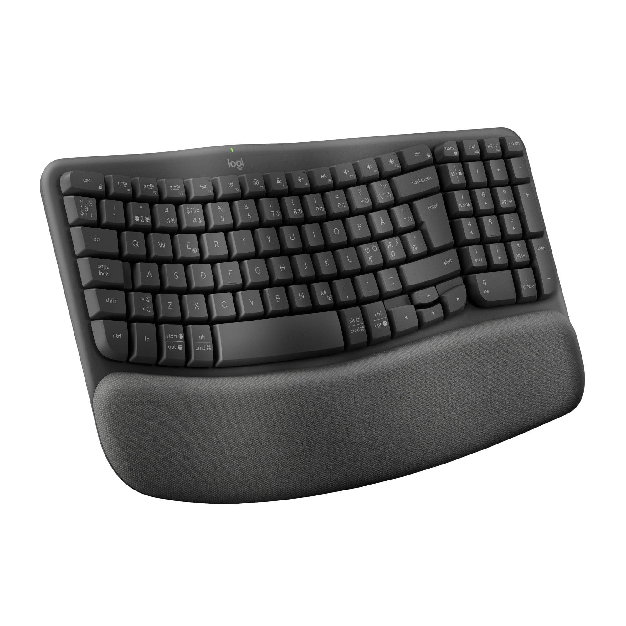 Logitech® | Wave Keys - Näppäimistö - langaton - 2,4 GHz, Bluetooth 5.0 - Grafiitti | Pohjoismainen asettelu