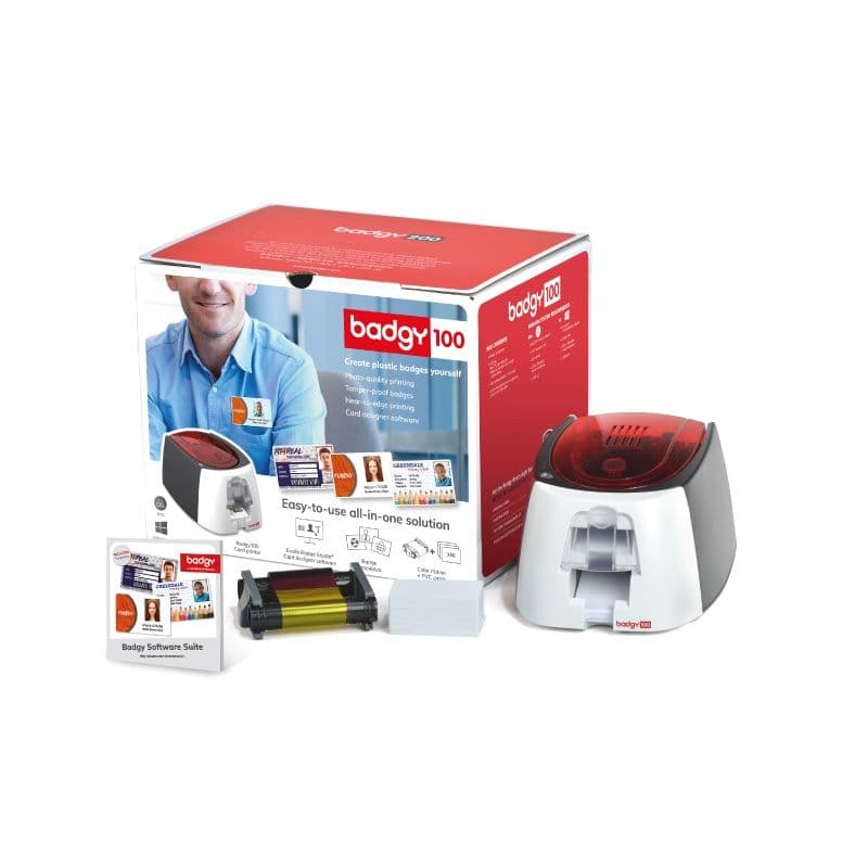 Evolis Badgy 100, Värisublimaatio/lämpösiirto, 260 x 300 DPI, PVC-muovi, 80 kortti/h, 80 kortti/h, 0.50 - 0.76 µm