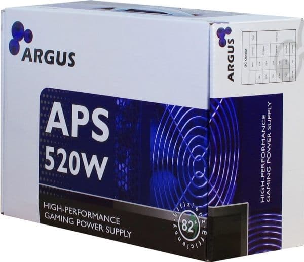 Argus APS-520W - Strømforsyning (sisäinen) - ATX12V 2.31 - AC 115/230 V - 520 Watt - aktiv PFC