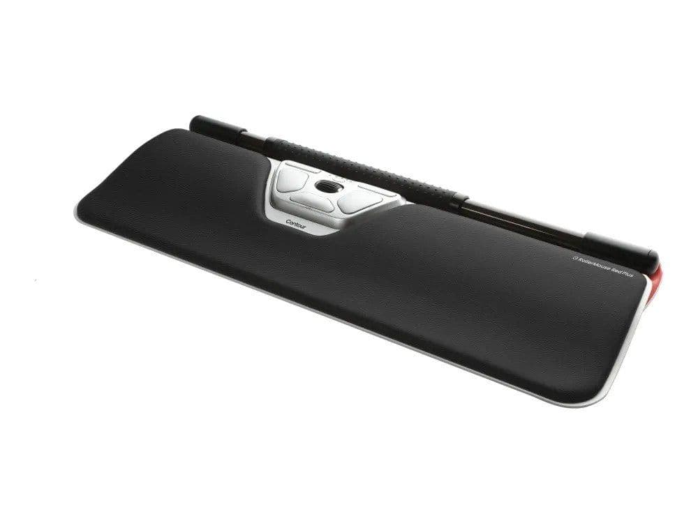 Contour Design RollerMouse Red Plus, Langaton - ergonominen hiiri - langaton - Bluetooth - USB-C, Ambidextrous, RF Wireless + Bluetooth + USB Type-A, 2800 dpi, musta, hopea