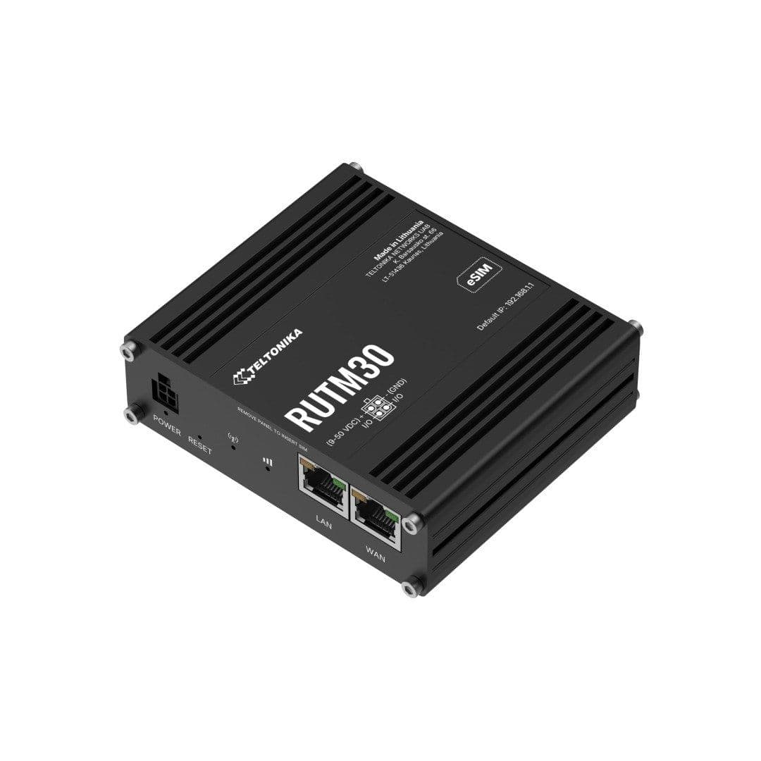 Teltonika RUTM30, Wi-Fi 5 (802.11ac), Dual-band (2.4 GHz / 6 GHz), Ethernet LAN, 5G, Musta, Reititin, seinään tai räkkiin
