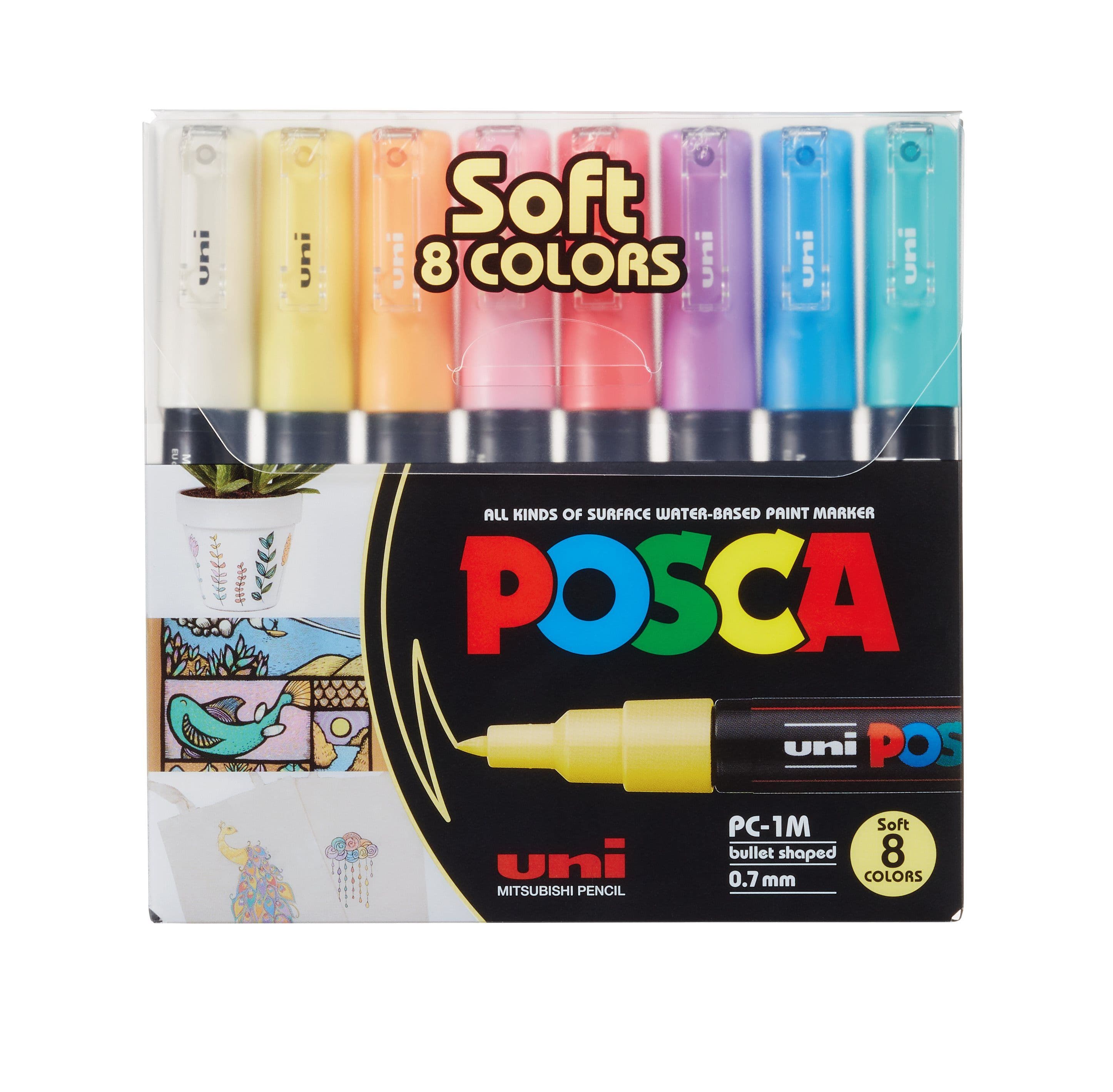 POSCA-merkintäsarja Soft Colours, PC-1M 8 ass.