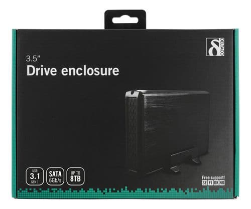 Deltaco MAP-GD33U3, HDD-kotelo, 3.5, Serial ATA III, USB-liitettävyys, Musta