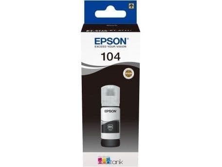 Epson 104 EcoTank Black ink bottle, Musta, Epson, EcoTank ET-4700 EcoTank ET-2726 EcoTank ET-2720 EcoTank ET-2715 EcoTank ET-2714 EcoTank ET-2712..., 65 ml, Mustesuihku, Monivärinen
