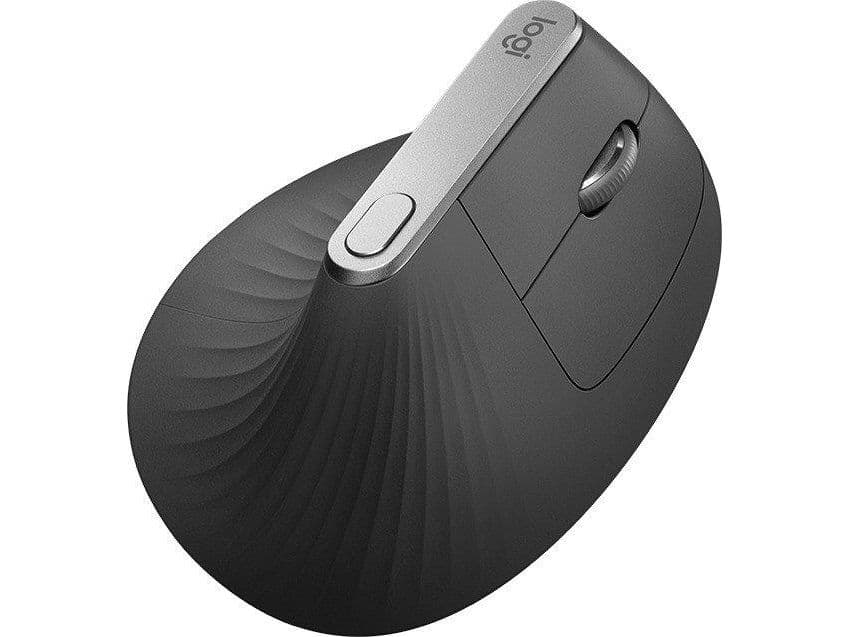 Logitech MX Vertical - Lodret mus - ergonomisk - optisk - 6 knapper - trådløs, kabling - Bluetooth, 2.4 GHz - trådløs modtager (USB) - grafit