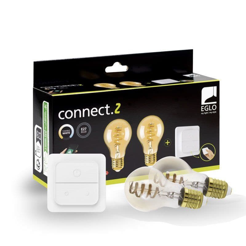 EGLO CONNECT-Z E27 -filamenttiälypolttimot - 2 kpl kytkimellä