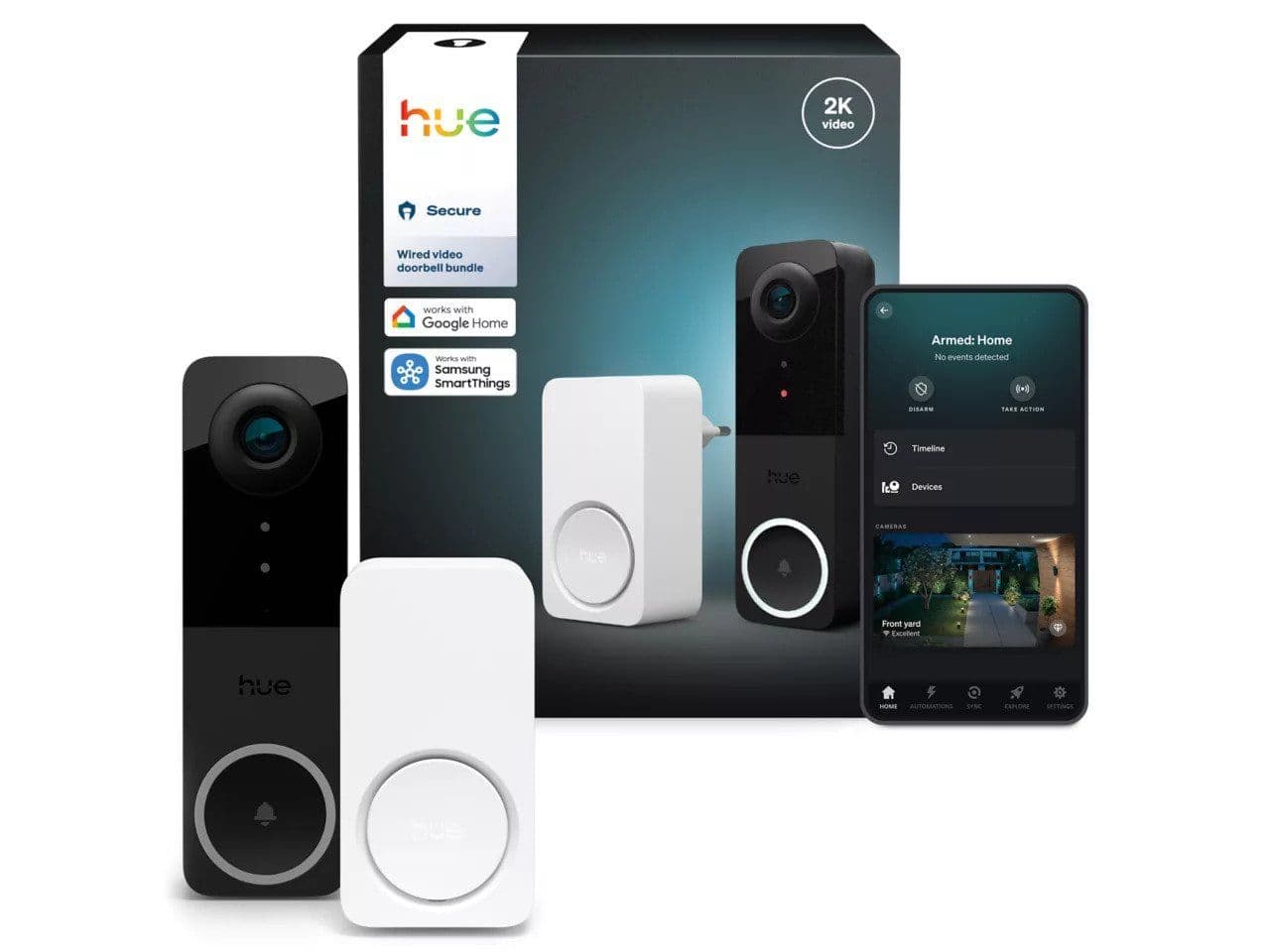 Philips Hue Secure - Doorbell Bundle - ovikellosarja - kameralla - wired - langaton - ZigBee, Bluetooth, Wi-Fi - musta