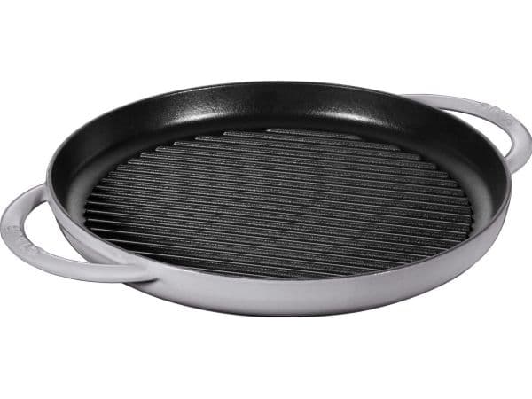 Staub pyöreä valurautainen grillipannu kahdella kädensijalla 30 cm, grafiitti