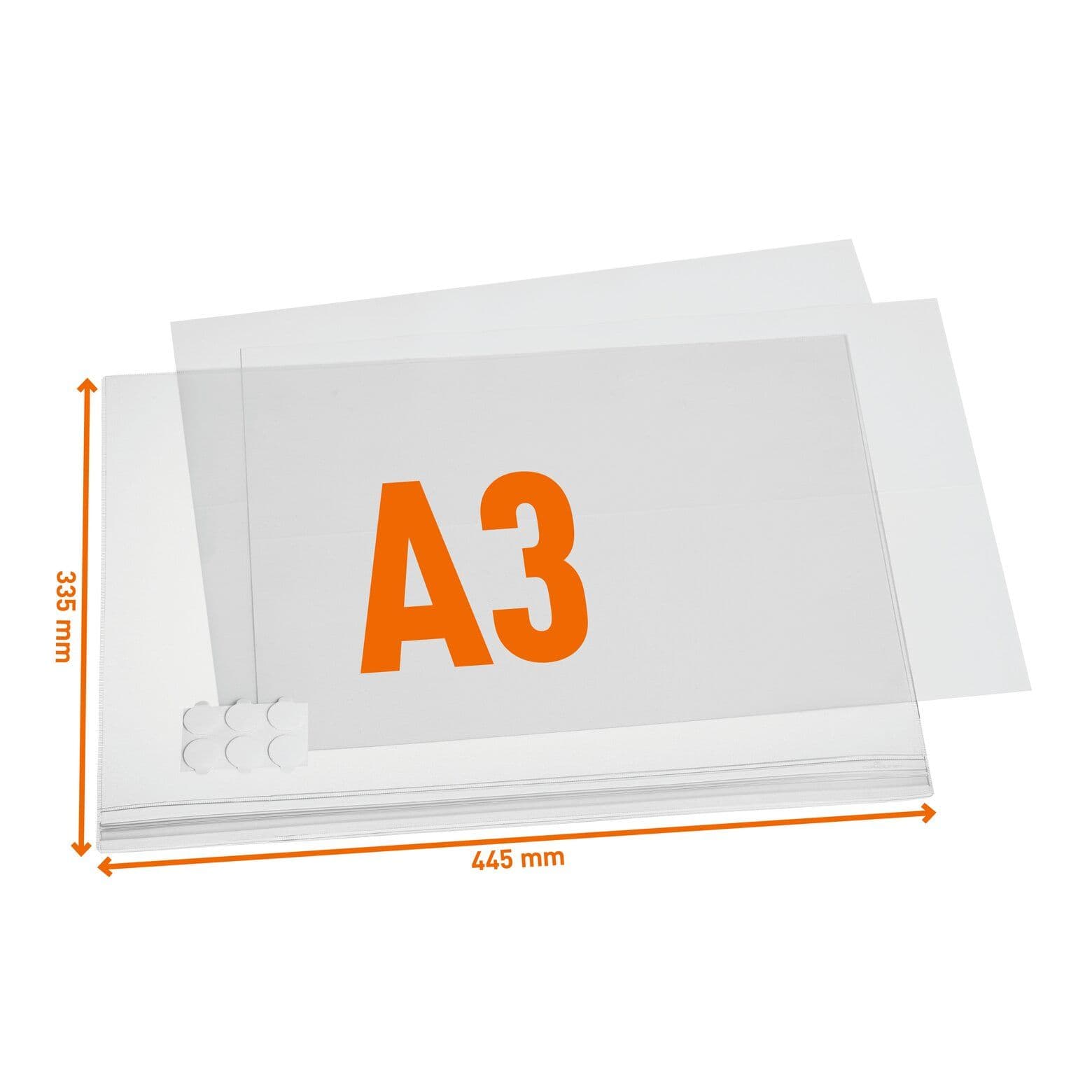 Vedenpitävä infotasku A3 itseliimautuva - 5 kpl/pkt