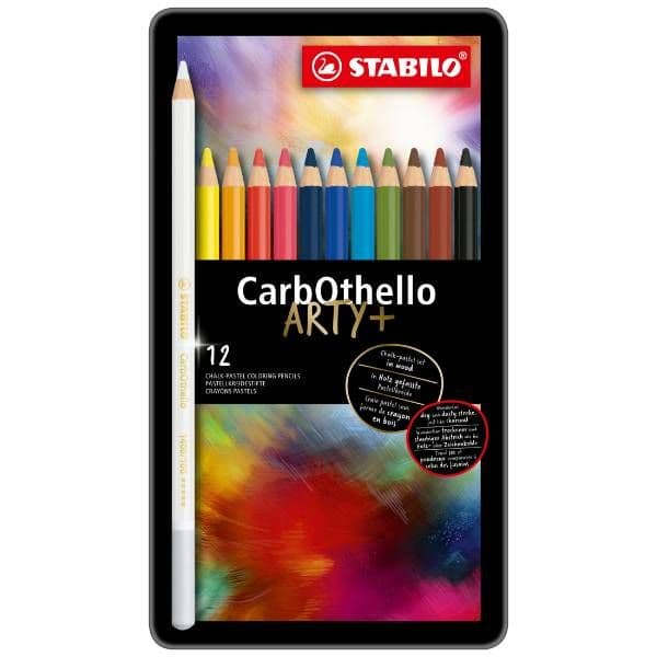 Stabilo Arty CarbOthello pastellikynät metallilaatikossa - 12 kpl värilajitelma