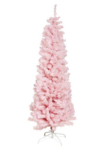 Joulukuusi keinotekoinen kapea PVC BLING, luokka C, 180X68 cm u/LED, vaaleanpunainen NORDIC WINTER (780-182)