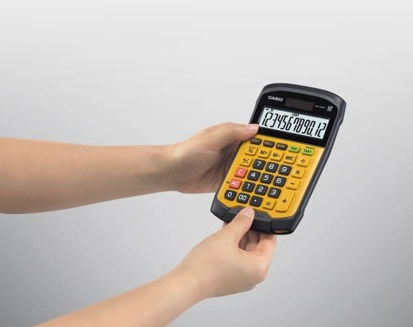 Casio WM-320MT, Tasku, Näyttölaskin, 12 lukua, 1 linjat, Akku/Aurinko, Musta, Keltainen