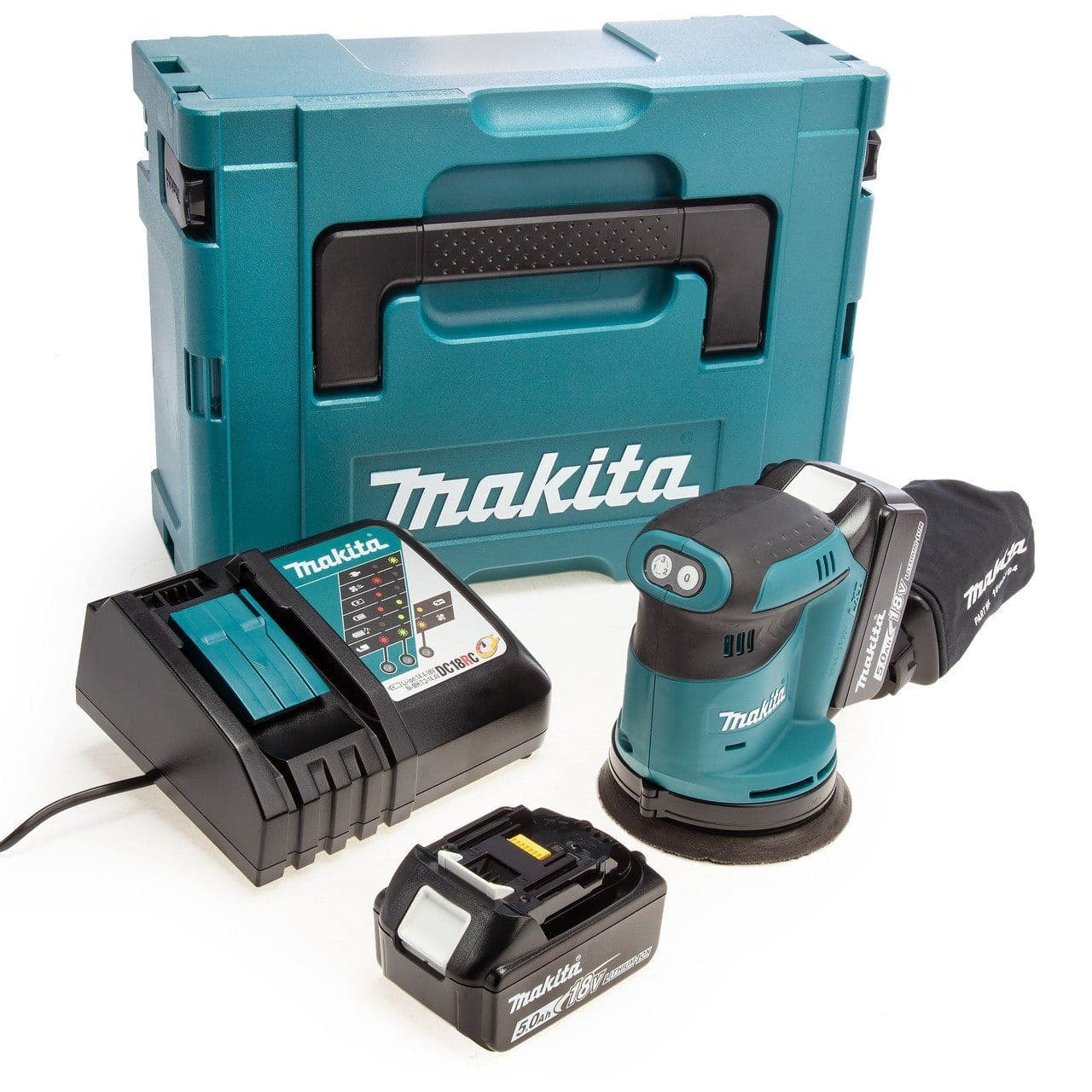 Makita DBO180RTJ, Epäkeskohiomakone, 11000 RPM, 77 dB, 3 dB, Akku, Litiumioni (Li-Ion)