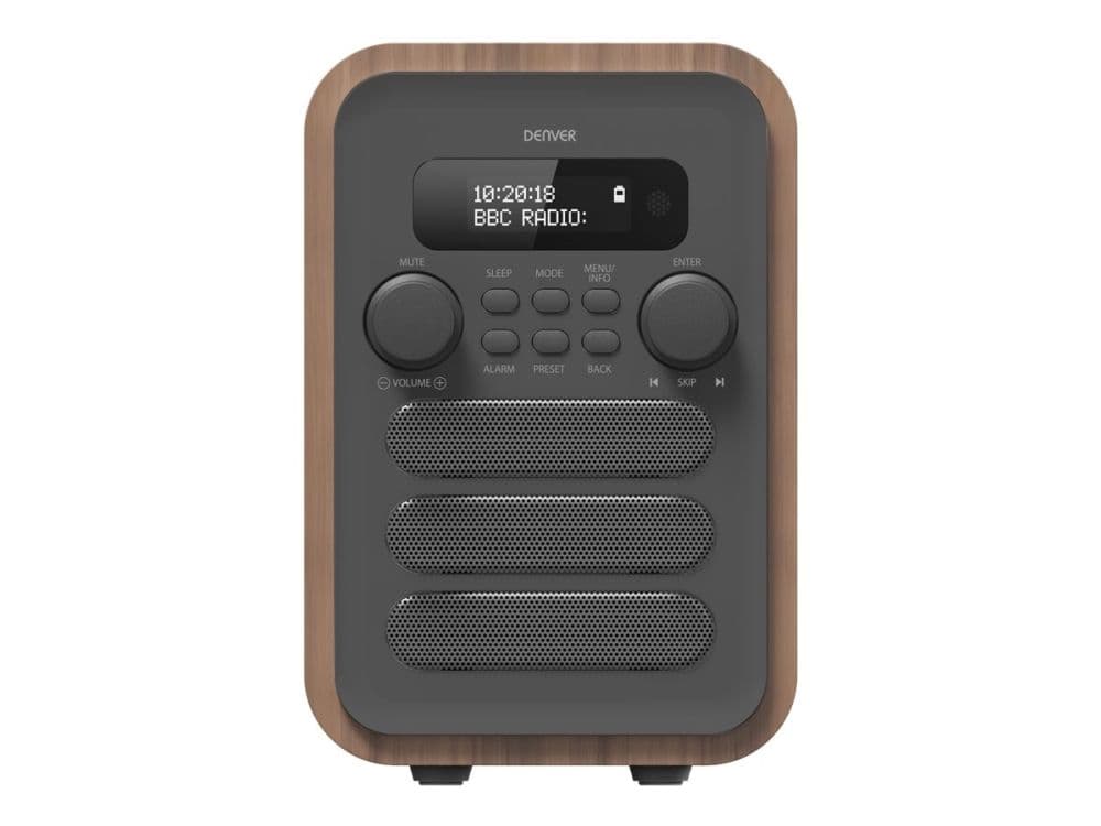 Denver DAB-48GREY, Henkilökohtainen, Digitaalinen, DAB+, FM, 2,5 W, 3,5 mm, Harmaa, Puu
