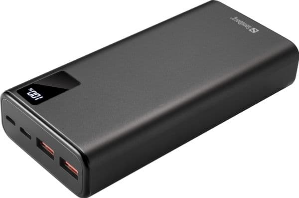 Sandberg - Powerbank - 20000 mAh - 74 Wh - 20 Watt - 3 A - PD, QC 3.0 - 3 lähtöliitäntää (2 x USB, USB-C)