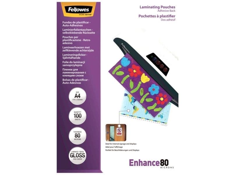 Laminointitasku Fellowes, itseliimautuva, A4, 160 µm, 100 kpl.