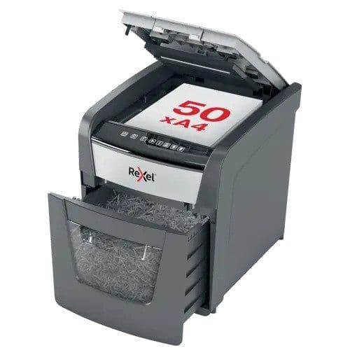 Rexel Optimum AutoFeed+ 50X - Finskæremaskine - kryds snit - 4 x 28 mm - P-4 - P-4