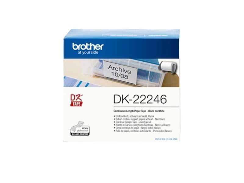 Brother DK-22246, Musta valkoisella, DK, Musta, Valkoinen, Suoralämpö, Brother, QL-1100, QL-1110NWB, QL-1050, QL-1060N