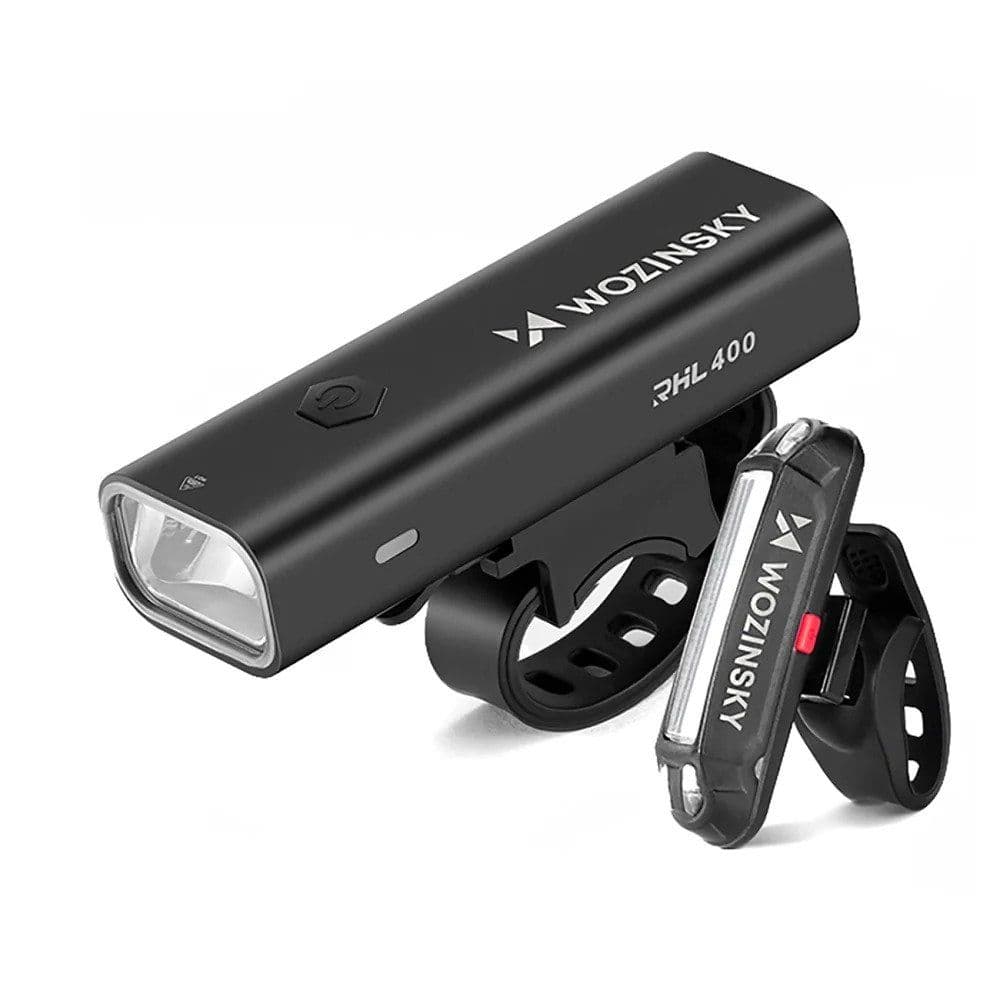 Wozinsky WSBLB2 etu- (400 lm) ja takavalosarja USB-C pyörävalo - musta