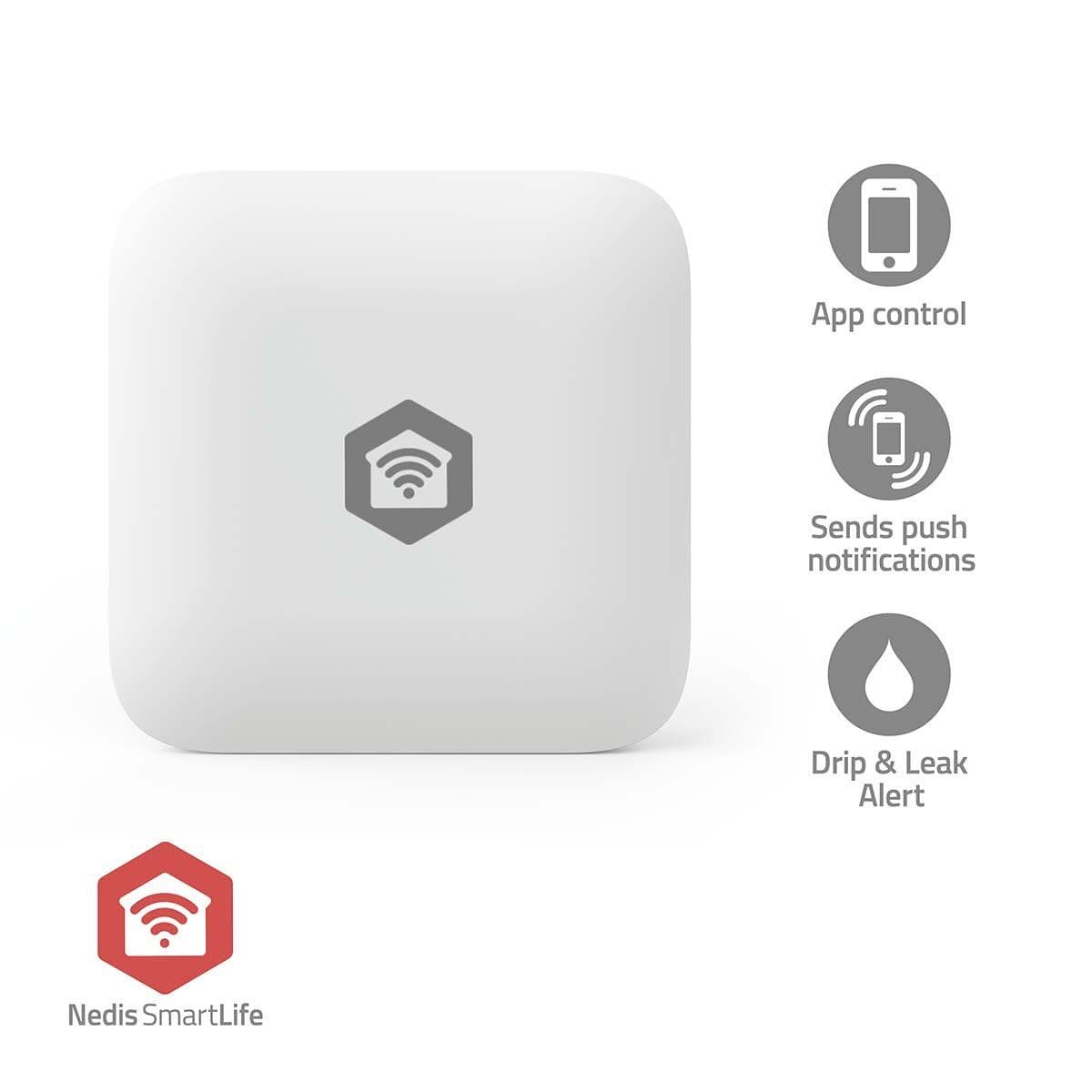 Nedis SmartLife -vesiilmaisin | Zigbee 3.0 | Paristo | Pariston maksimikäyttöaika: 12 kuukautta | Valkoinen väri