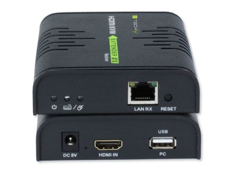 Techly IDATA HDMI-KVM2, Lähetin & vastaanotin, Langallinen, 120 m, Cat5, Cat5e, Cat6, 1920 x 1080 pikseliä, Musta