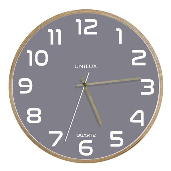 Vægur Unilux Baltic - grå - lydløs - diameter 31,5 cm