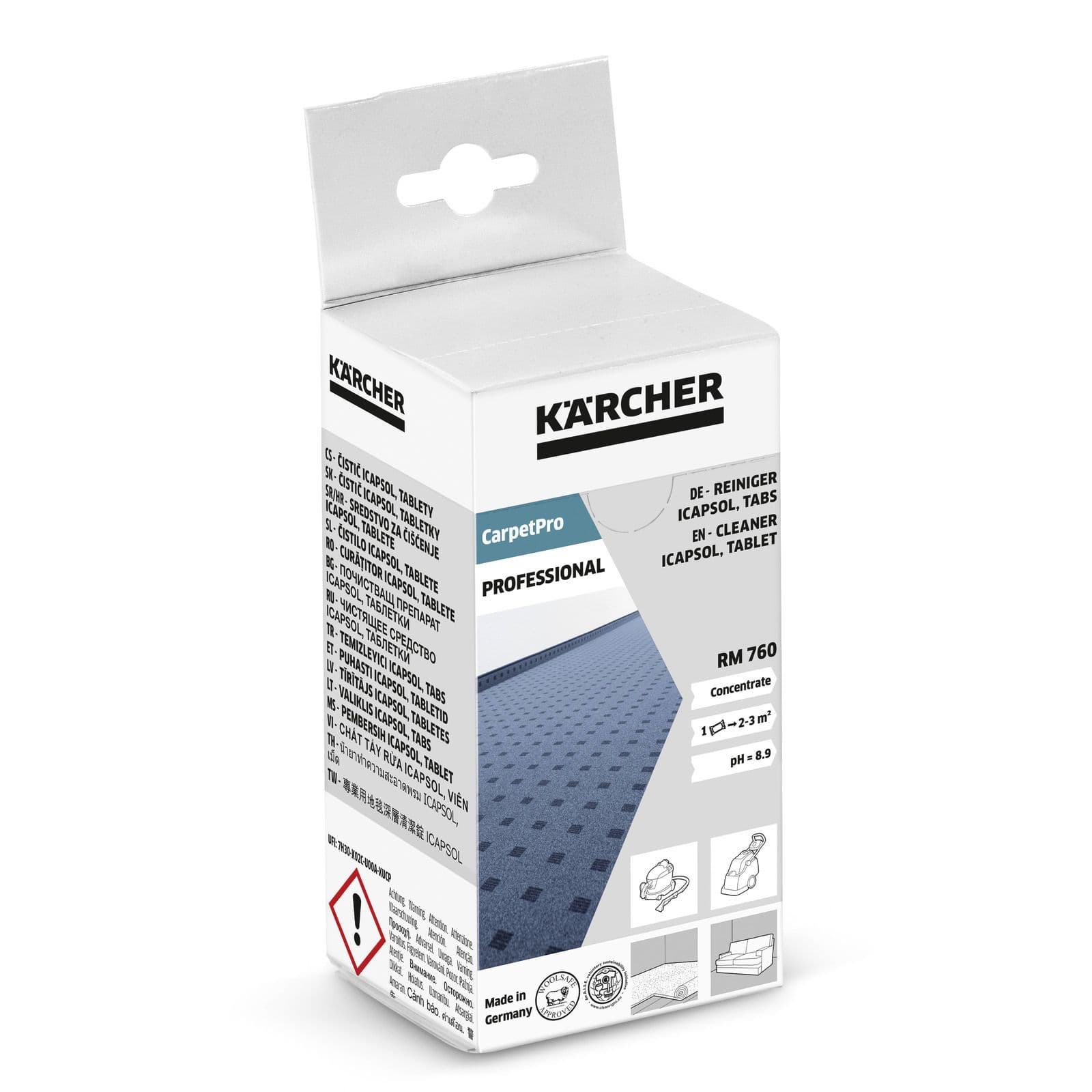 Kärcher CarpetPro Cleaner RM 760 -puhdistustabletteja matonpuhdistusaineelle - 16 kpl.
