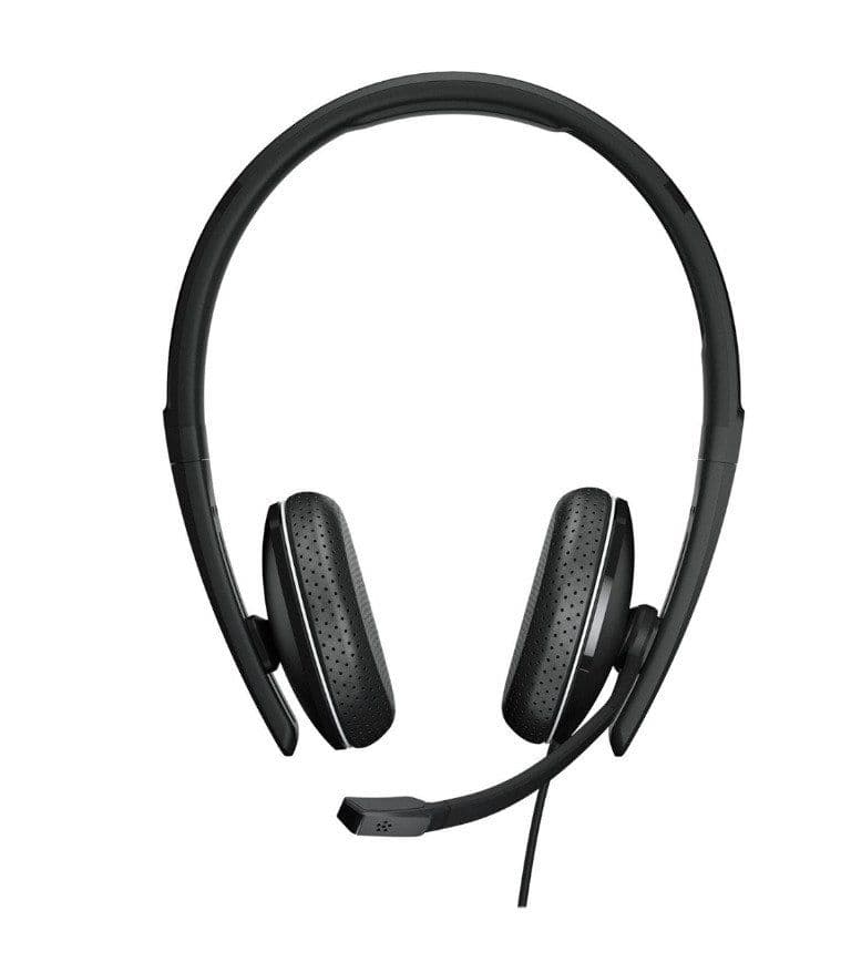 Inline-kuulokkeet EPOS SENNHEISER ADAPT 165 USB II, käännettävät, langallisella USB-sovittimella, 3,5 mm ja USB-liittimillä.
