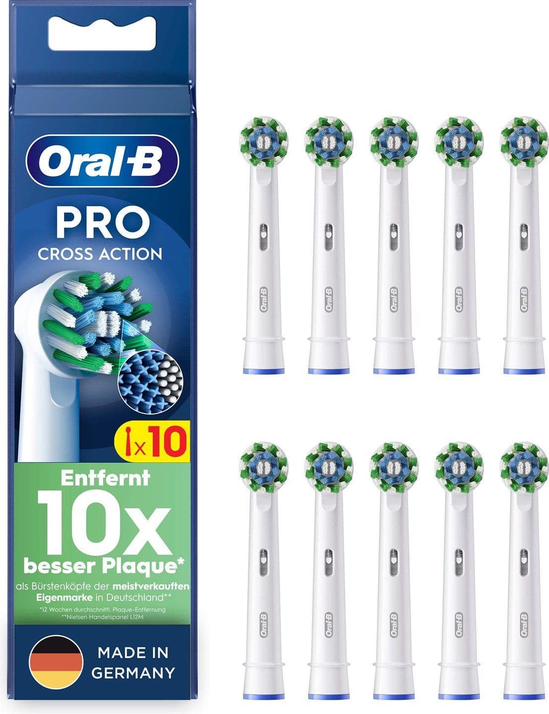 Oral-B Cross Action -hammasharjan päät - valkoinen - 10 kpl