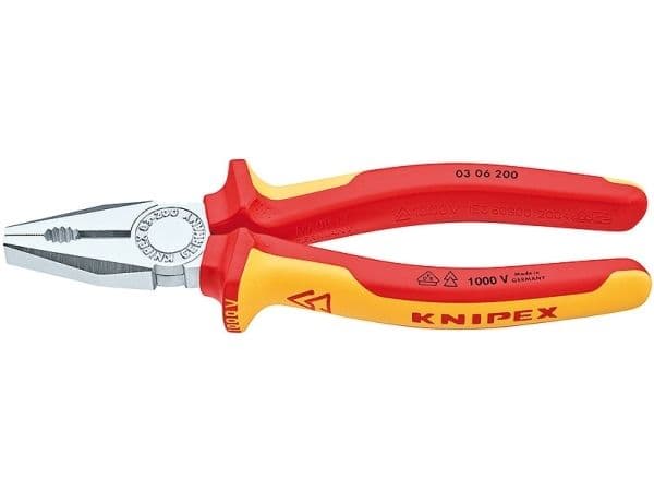 Knipex Kombizange 03 06 200, Kaapelipihdit, Terästä, Muovi, Oranssi, Punainen, 200 mm, 326 g