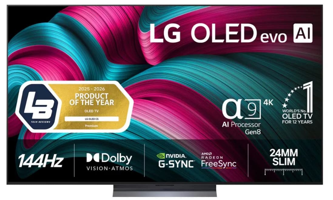 LG OLED evo AI OLED65C54LA, 165,1 cm (65), 3840 x 2160 pikseliä, OLED evo, Älytelevisio, Wi-Fi, musta