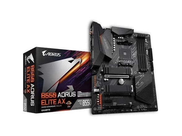 Gigabyte B550 AORUS ELITE AX V2, AMD, Stik AM4, 3. sukupolven AMD Ryzen™ 3, 3. sukupolven AMD Ryzen 5, 3. sukupolven AMD Ryzen™ 7, 3. sukupolven AMD Ryzen™ 7, 3. sukupolven..., DDR4-SDRAM, 128 GB, DIMM